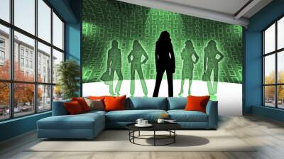 silhouettes of business women Wall mural