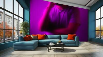 abstract portrait with pink lightning Wall mural