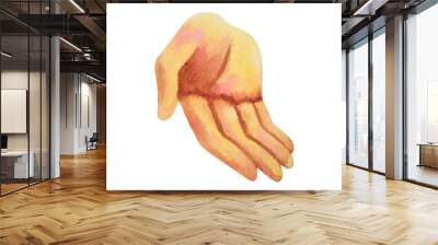 human hand pray pose prayer body mind mental health healing spiritual yoga mudra power peace energy emotion holistic connected universe abstract art watercolor painting illustration design Wall mural