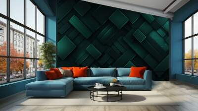 dark green modern abstract background Wall mural