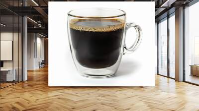 glass cup with black coffee Wall mural