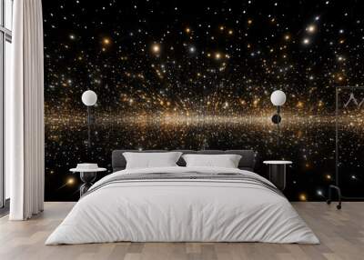 thousands of dots of lights on a black background Wall mural