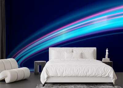 Modern concept of light speed lines background. Abstract futuristic 5g internet connection concept. light trails illustration Wall mural