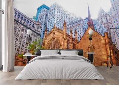 Holy Trinity Church , an important Neo-Gothic-style Roman Catholic cathedral of the United States located in midtown Manhattan, New York City Wall mural