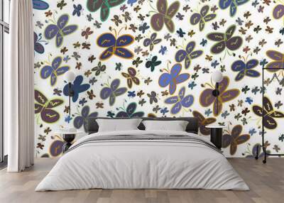 Illustrations of butterfly. Abstract, concept, template & design. Wall mural