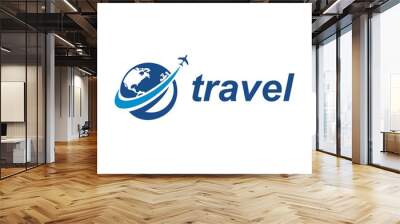 Travel world logo vector template Wall mural