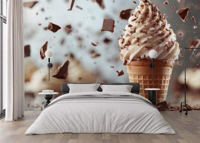 Ice Cream Cone with Chocolate Shavings Wall mural