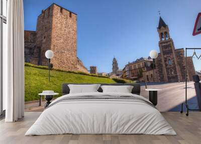 Templar Castle and San Andres church in Ponferrada, Spain Wall mural