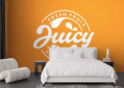 Fruit Juice Fresh sticker emblem logo design vector template Wall mural