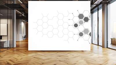 Abstract design element with geometric background of hexagons shape pattern Wall mural