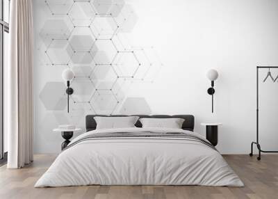 abstract geometric background. hexagons design for medical, science and digital technology. molecula Wall mural