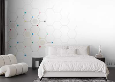 Graphic design element with abstract geometric background of simple hexagon pattern Wall mural