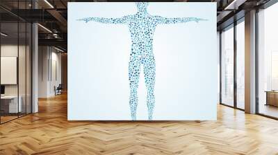 Human body with molecules DNA. Medicine, science and technology concept. Illustration Wall mural