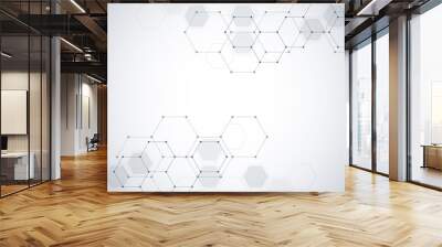 medical background or science design. molecular structure and chemical compounds. geometric and poly Wall mural