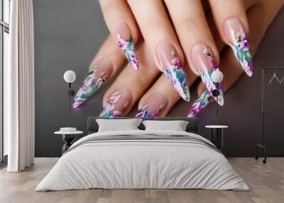 female nails design. Wall mural