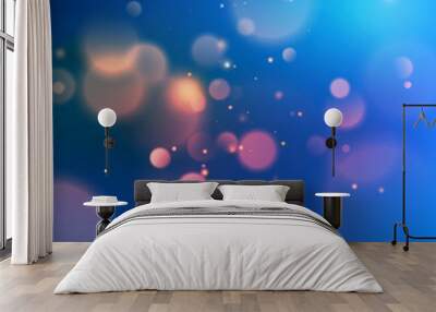 Blue with bokeh background created by neon lights. EPS 10 vector Wall mural