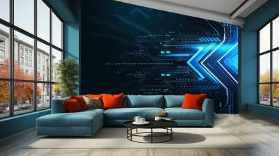 Abstract Digital Technology Background Wall mural