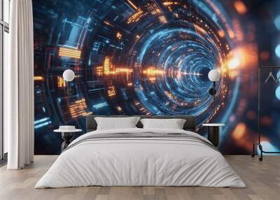 abstract tech futuristic innovative concept background.  Wall mural