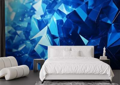 blue geometric shape abstract technology background.  Wall mural