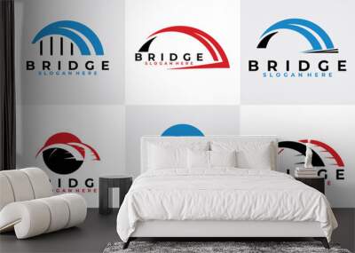 bridge logo set icon vector Wall mural