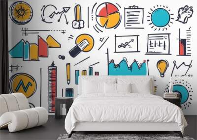 Concept of business doodles.  Wall mural