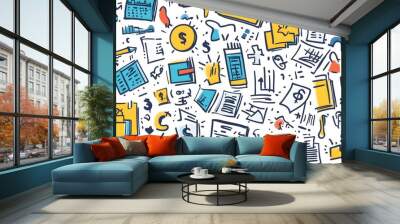 Concept of business doodles.  Wall mural