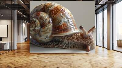 snail on the white background.  Wall mural