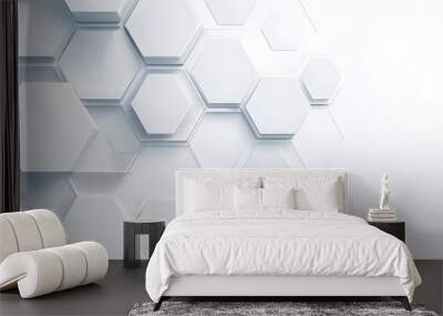 Vector banner design, white background with hexagon pattern. Wall mural