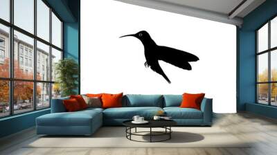 Flying Hummingbird Silhouette, can use Art Illustration, Website, Logo Gram, Pictogram or Graphic Design Element. Vector Illustration
 Wall mural