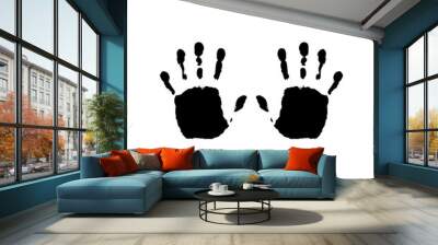 Handprint Silhouette Illustration. Hand Palm Silhouette for Logo, Pictogram Apps, Website, and or Graphic Design Element, Vector Illustration  Wall mural