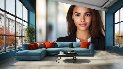 Young beautiful business woman.  Wall mural