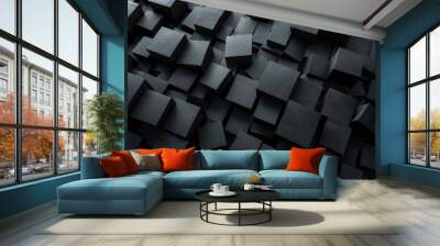 abstract dark 3d render overlapping background Wall mural