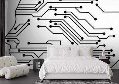 - in futuristic artificial intelligence design theme. Printed circuit board outline illustration for design element Wall mural