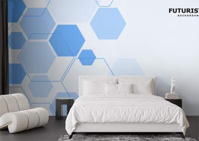 Abstract futuristic background for copy space. Modern blue banner design in high technology theme Wall mural