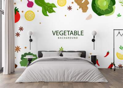 Abstract healthy food banner design for frame and copy space Wall mural