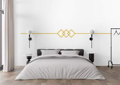 art deco outline stroke in golden color for classy and luxury style. premium vintage line art design element Wall mural