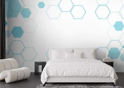 Blue hexagon shape for digital futuristic frame  Wall mural