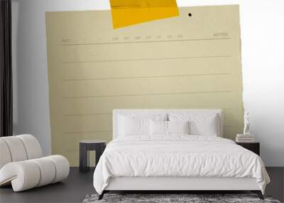 notebook paper sticky note glued to the board with tape Wall mural