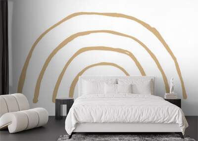 sunset in minimalist boho and vintage hand drawn illustration for design element. Wall mural