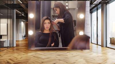 hair extension in a professional hairdresser Wall mural