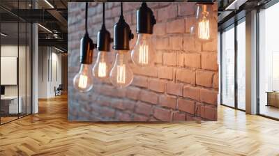  AI generated  light bulb image.  concept with light bulb Wall mural