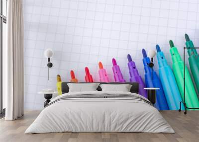 Felt-tip pens on a notebook Wall mural