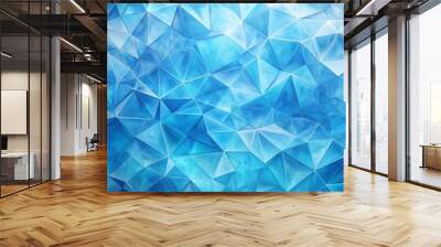 Geometric blue ice texture background Wall mural