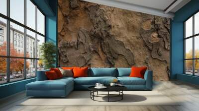 Closeup shot of a textured tree trunk Wall mural