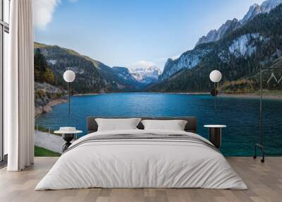 Beautifu view of  Vorderer Gosausee Lake during the autumn - Gosau, Austria Wall mural