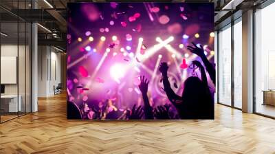 Confetti and party Wall mural