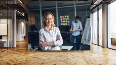 Young confident woman Wall mural