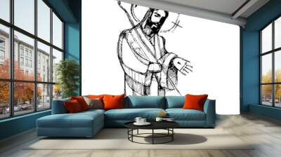 Jesus Good Shepherd h Wall mural