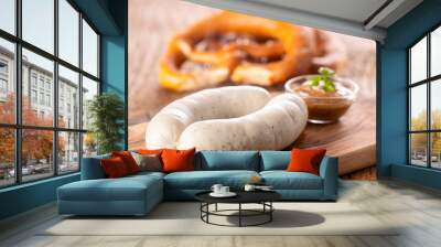 pair of bavarian white sausages Wall mural