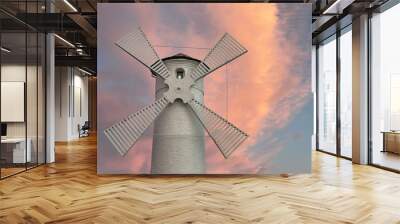 windmill in the sunset Wall mural